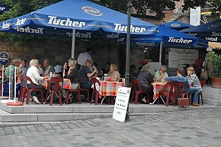 Sampling Bratwurst in Nuremberg